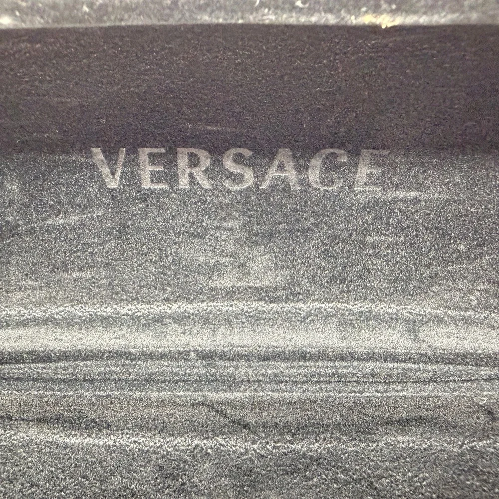 Versace Hard Shell Eyeglass Case White Leather‎ Look Logo
